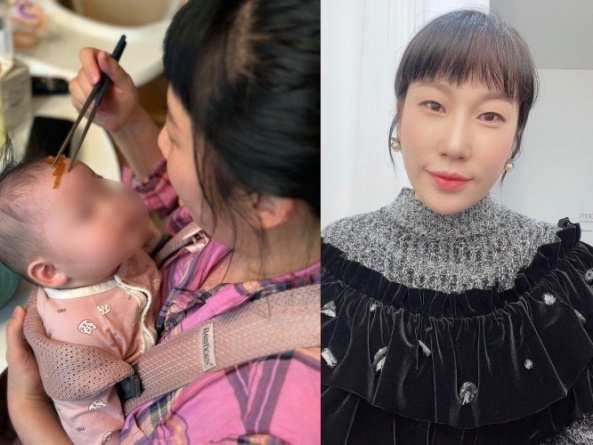 生後5カ月の赤ちゃんの“おでこ”をお皿のように使い児童虐待と批判された韓国女芸人、遠回しに釈明か