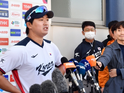 大谷翔平への“故意死球”発言の韓国投手、日本で初公式練習を終え「2軍の競技場なので心配したが」