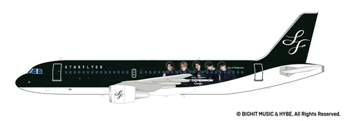 TOMORROW X TOGETHERラッピングジェット機