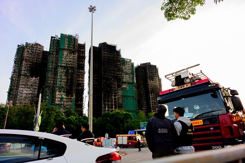 大規模火災が発生した現場