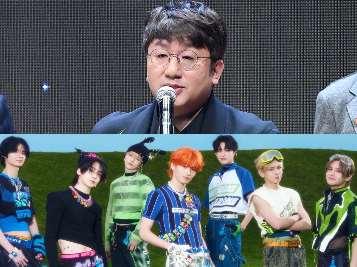 “BTSの父”パン議長、ダイエット成功でアイドル顔負けのビジュアル？新J-POPグループと記念SHOT【PHOTO】