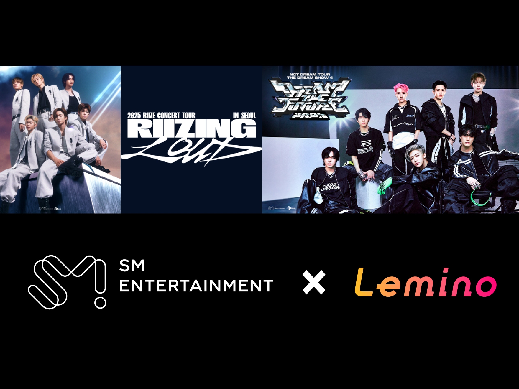 RIIZE、NCT DREAMのライブ映像がLeminoプレミアムで独占配信！「SM ENTERTAINMENT×Lemino」第1弾