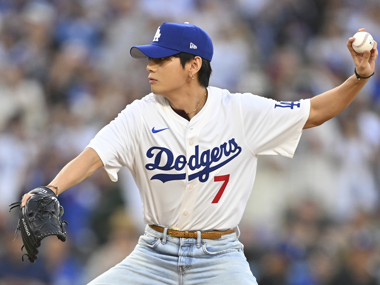 ミ*ノ様 ドジャーススタジアム限定　配布品　ベッツリング　V BTS始球式 アメージング」「エースがマウンドに」BTS・Vのピッチングに