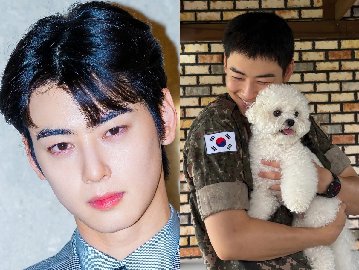 兵役中のASTRO・チャウヌ、軍服姿で見せた“デレ顔”に胸キュン…愛犬との再会SHOTが話題！