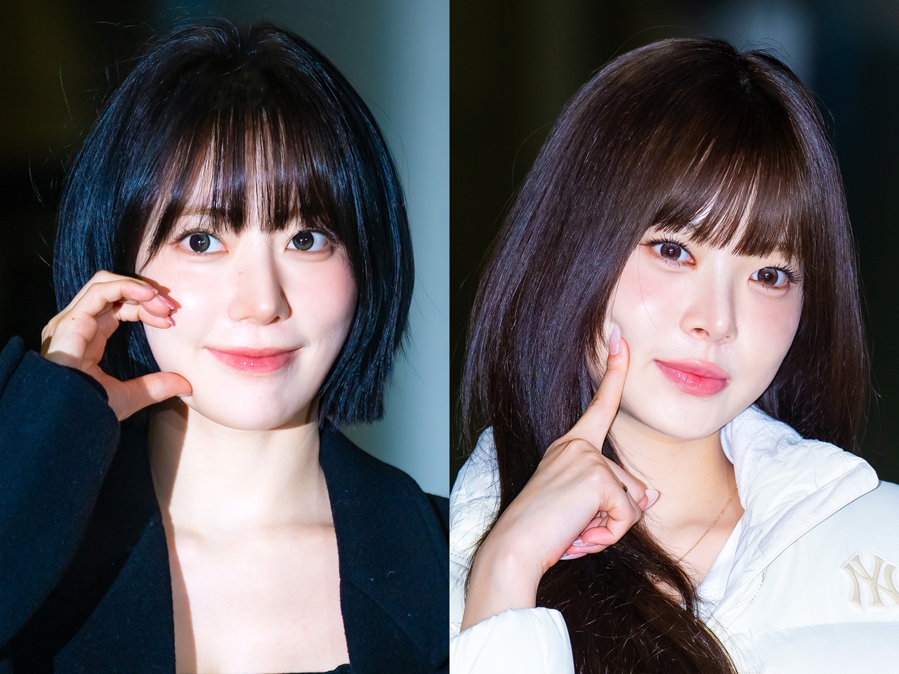 LE SSERAFIM・宮脇咲良＆ウンチェ、東京ドーム公演に向け笑顔で出国！“白×黒”空港ファッション披露【PHOTO】