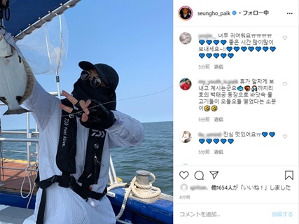 韓国代表ペク・スンホのオフ満喫姿に“かわいい”コメント殺到「捕まった魚になりたい」【PHOTO】